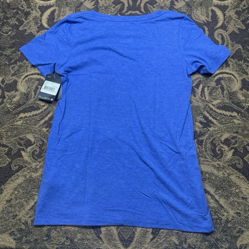 Nike Kansas City FC Soccer NWSL women's v-neck t-shirt Size Medium New Blue